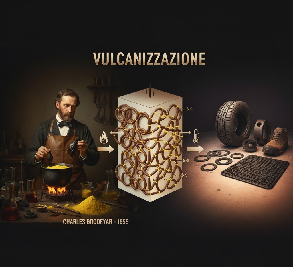 Vulcanizzazione: processo chimico per stampaggio gomma